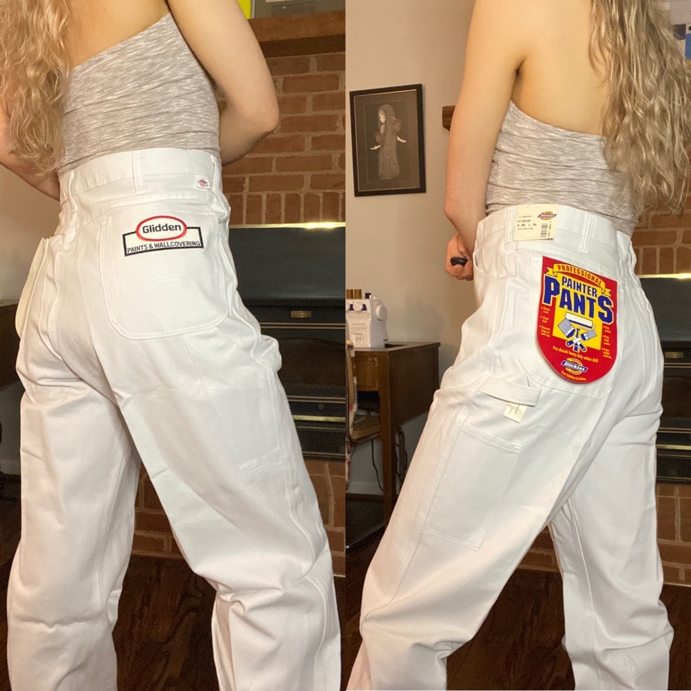 Vintage Deadstock 90s Dickies Painter Pants Cotton Carpenter Ivory High …